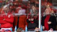 Taylor Swift reacts during the game between the Buffalo Bills and the Kansas City Chiefs at GEHA Field at Arrowhead Stadium on December 10, 2023 in Kansas City, Missouri. Jamie Squire/Getty Images/AFP 