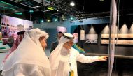 QC Chairman Sheikh Khalifa bin Jassim at the pavilion of the exhibition accompanying the Makkah Halal Forum.
