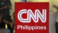 The logo of CNN Philippines is seen outside their office in Mandaluyong, Metro Manila on January 29, 2024. Photo by JAM STA ROSA / AFP