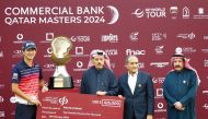 FROM LEFT: Commercial Bank Qatar Masters winner Rikuya Hoshino of Japan, Commercial Bank’s Board Member Abdul Rahman bin Hamad Al Attiyah, Commercial Bank’s Group CEO Joseph Abraham and Qatar Golf Association President Hassan Al Naimi at the presentation ceremony.  