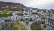 File: Aerial view of the McGill University campus in Montreal, Quebec, on November 21, 2023. (Photo by Sebastien St-Jean / AFP)