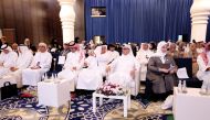 Minister of State and President of Qatar National LibraryH E Dr. Hamad bin Abdulaziz Al Kawari and other officials during the opening the the 27th Annual Conference and Exhibition of the Special Libraries Association - Arabian Gulf Chapter.