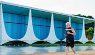 Handout picture released by the Brazilian Presidency showing Brazilian President Luiz Inacio Lula da Silva exercising in the gardens of Alvorada Palace in Brasilia, on March 19, 2024. (Photo by Ricardo STUCKERT / BRAZILIAN PRESIDENCY / AFP)