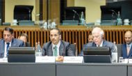 Prime Minister and Minister of Foreign Affairs H E Sheikh Mohammed bin Abdulrahman bin Jassim Al Thani attending the EU-GCC High Level Forum on Regional Security and Cooperation held in Luxembourg yesterday.