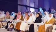 Minister of Labour and Chairman of the National Committee to Combat Human Trafficking (NCCHT) H E Dr. Ali bin Smaikh Al Marri (third right) attending a seminar in Riyadh, Saudi Arabia, yesterday. 