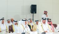 Qatar Chamber Chairman Sheikh Khalifa bin Jassim Al Thani, during the consultative meeting.