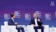 CEO and Managing Partner of EQT Partners, Christian Sinding (right) addressing the gathering at Qatar Economic Forum, yesterday.
