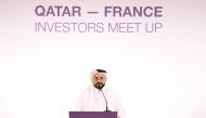 Yousuf Mohamed Al Jaida, Chief Executive Officer, QFC, speaking during the Qatar-France Investors' Meetup.