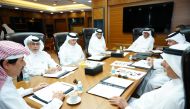 Chairman of the Board of Directors of QPC Saad bin Mohammed Al Rumaihi, Member Jaber Salim Al Harami, Prof Muhammed Saleh Al Musfir, Member Dr. Khalid Mubarak Al-Shafi, Member Abdullah Talib Al Marri, Member Abdulrahman Majid Al Qahtani and Director General of QPC Sadiq Muhammad Al Ammari during the meeting at the headquarters of QPC.