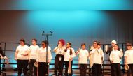 QF students performing during the Summer Serenades concert.