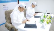 Abdulla Abdulrazaiq Haidar, Chief Executive Officer of The Commercial Avenue Company and Engineer Saleh Abdullah Al Sharafi, CEO of Waseef, signing the agreement.