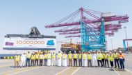QTerminals officials celebrating the milestone at Hamad Port.