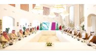 Prime Minister and Minister of Foreign Affairs H E Sheikh Mohammed bin Abdulrahman bin Jassim Al Thani and Minister of Foreign Affairs of the Kingdom of Saudi Arabia H H Prince Faisal bin Farhan bin Abdullah Al Saud chairing the meeting of the Executive Committee of the Qatari-Saudi Coordination Council in Riyadh, yesterday.  
