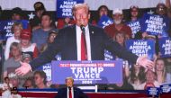 Former US President and Republican presidential candidate Donald Trump speaks during a campaign event at the Bayfront Convention Center in Erie, Pennsylvania, September 29, 2024. (Photo by Dustin Franz / AFP)