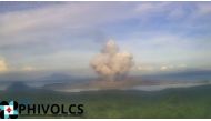 A screengrab from a video shared by PHIVOLCS shows the moment the Taal volcano erupted. Photo credit: PHIVOLCS on X