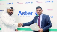 COO of Aster DM Healthcare Qatar Kapil Chib (right) and CEO of Golalita Trading & Application Development Ali Al Yafei during the contract signing event. 