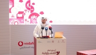 Vodafone Qatar Chief Human Resources Officer Khames Mohammed Al Naimi speaking during the event. 
