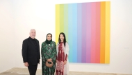 Chairperson of Qatar Museums H E Sheikha Al Mayassa bint Hamad bin Khalifa Al Thani, Director and Co-Founder of Glenstone Museum Emily Wei Rales, and President of the Ellsworth Kelly Foundation Jack Shear at the opening.