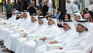Minister of Culture H E Sheikh Abdulrahman bin Hamad Al Thani (fifth right) with other dignitaries at the event.