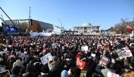 People take part in a protest calling for the ouster of South Korea's President Yoon Suk Yeol outside the National Assembly in Seoul on December 14, 2024. (Photo by Jung Yeon-je / AFP)
 