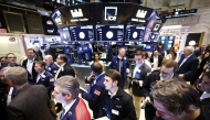 A file photo of traders working on the trading floor at the New York Stock Exchange (NYSE) in New York City, US.