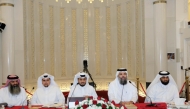 Undersecretary of the Ministry of Awqaf and Islamic Affairs H E Dr. Sheikh Khalid bin Mohammed bin Ghanem Al Thani (second right) and other officials at the event.