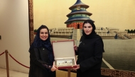 Minister of State for International Cooperation H E Maryam bint Ali bin Nasser Al Misnad with President of the Saudi Human Rights Commission H E Dr. Hala Al Tuwaijri in Geneva yesterday. 