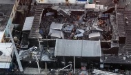 Photo shows an aerial view of the Jet Set nightclub after the collapse of its roof, in Santo Domingo, on April 8, 2025. (Photo by Handout / Prensa Servicio 911 / AFP)