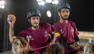 Qatar players in action during the final.