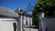 A picture taken on May 10, 2025, shows the entrance of the residency of the permanent Swiss ambassador to the United Nations offices in Geneva on May 10, 2025. (Photo by Fabrice Coffrini / AFP)
