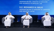 Undersecretary of the Ministry of Commerce and Industry (MoCI), H E Mohammed bin Hassan Al-Malki with other officials during the panel session.