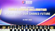 (From L to R) Laos' Prime Minister Sonexay Siphandone, Singapore's Prime Minister Lawrence Wong, Thailand's Prime Minister Paetongtarn Shinawatra, Vietnam's Prime Minister Pham Minh Chinh, Malaysia's Prime Minister Anwar Ibrahim, Philippines' President Ferdinand Marcos Jr, Sultan of Brunei Hassanal Bolkiah, Cambodia's Prime Minister Hun Manet, Indonesia's President Prabowo Subianto, Myanmar's Permanent Secretary of the Ministry of Foreign Affairs Aung Kyaw Moe and East Timor's Prime Minister Xanana Gusmao pose after the signing ceremony of the Kuala Lumpur declaration at the 46th Association of Southeast Asian Nations (ASEAN) Summit in Kuala Lumpur on May 26, 2025. (Photo by ARIF KARTONO / AFP)
 