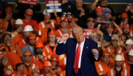 US President Donald Trump speaks during a rally at the US Steel-Irvin Works on May 30, 2025 in West Mifflin, Pennsylvania. Jeff Swensen/Getty Images/AFP 