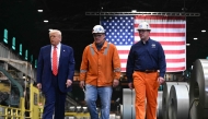 US President Donald Trump tours US Steel - Irvin Works in West Mifflin, Pennsylvania, on May 30, 2025. (Photo by Saul Loeb / AFP)