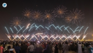 Citizens and residents witness fireworks at Katara yesterday 