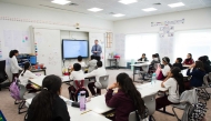 Students attending a class at Qatar Foundation.