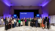  The Doha Debate team pose for photograph during an event recently.