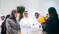 Minister of Communications and Information Technology H E Mohammed bin Ali bin Mohammed Al Mannai; Minister of Sports and Youth H E Sheikh Hamad bin Khalifa bin Ahmed Al-Thani; and Minister of Education and Higher Education H E Lolwah bint Rashid bin Mohammed Al Khater during the event.
