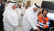 Undersecretary of the Ministry of Transport H E Mohammed Abdullah Al-Maadeed, UDST President Dr. Salem Al-Naemi, and other officials at the inauguration of MTSC.