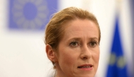 Kaja Kallas, the European Union's high representative for foreign affairs and security policy and vice president of the European Commission talks to journalists before the EU-Southern Neighbourhood Ministerial Meeting in Brussels on July 14, 2025. Photo by NICOLAS TUCAT / AFP