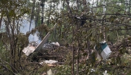 This handout picture released by the Far Eastern Transport Prosecutor's Office on July 24, 2025, shows what it said is the crash site of the Antonov AN-24 passenger plane outside the town of Tynda in Russia's far eastern Amur region. (Photo by Handout / Far Eastern Transport Prosecutor's Office / AFP) 