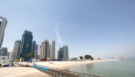 A view of the accessibility ramp at the West Bay Beach.