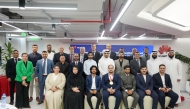 Students, members of faculty and officials at the awards ceremony. 