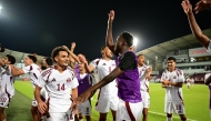 Qatar U-23 players celebrate after their win over India in this September 6 file photo.