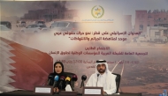 NHRC Chairperson H E Maryam bint Abdullah Al-Attiyah (left) and NHRC Secretary-General H E Sultan bin Hassan Al-Jamali during the meeting yesterday.