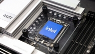 A sample of an Intel chip is displayed during Computex 2024 in Taipei on June 4, 2024. Photo by I-Hwa CHENG / AFP