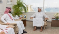 Ashghal President  H E Eng Mohammed bin Abdulaziz Al-Meer during a meeting with Vice-President of Export Services Eng Saud Al Qablan at Saudi Exports Development Authority. 