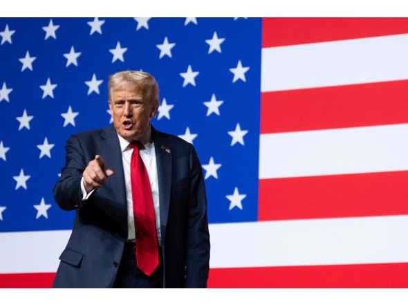 US President Donald Trump departs after addressing senior military officers gathered at Marine Corps Base Quantico in Quantico, Virginia, on September 30, 2025. (Photo by Jim Watson / AFP)