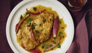 Orange Chicken Piccata With Shallots. Picture: Marvin Joseph/The Washington Post; food styling by Lisa Cherkasky