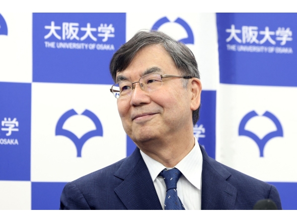 Shimon Sakaguchi, an immunologist and a distinguished professor of Osaka University, attends a press conference after winning the 2025 Nobel Prize in medicine, in Suita, Osaka prefecture on October 6, 2025. Photo by PAUL MILLER / AFP